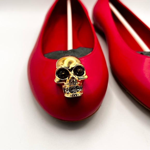 BNWOB ALEXANDER MCQUEEN RED FLATS - Picture 8 of 10